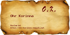 Ohr Korinna névjegykártya